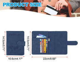 PATIKIL Leather Passport Holder, Waterproof Passport Wallet Cover Case RFID Blocking Card Slot for Travel Women Men, Dark Blue
