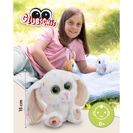 NICI 61453 Cuddly Toy Glubschis Rabbit Spottitu 15 cm Colourful Soft Plush Toy Cute Plush Toy for Cuddling and Playing, for Children and Adults, Great Gift Idea