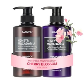KUNDAL Set De Champú Y Acondicionador Coreano [Flor De Cerezo] Calidad Profesional, Aroma Duradero, Hidratante, Sin Sulfatos, Con Aceite De Argán Y