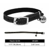 Cat Collar Real Leather with Safety Elastic, Bell, Available (Black)