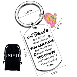 Birthday Gifts for Women Friends Female Friendship Best Friend BFF Bestie Long Distance Butterfly Gifts for Her Soul Sister Keychain Unique Friend Gifts for Girls Teens Anniversary Christmas Gifts