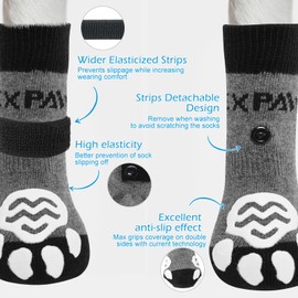 EXPAWLORER Anti-Slip Dog Socks-4 Pcs Double Sides Grips Traction Control on Hardwood Floor,Dog Shoes Paw Protector for Hot Pavement, Prevents Licking,for Puppy Small Medium Large Senior Dogs