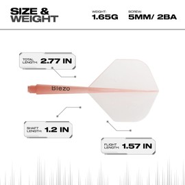 BLEZO Darts Durable Dart Flights | Integrated Dart Flights with Shafts | Pack Of 3 | Fixed 90 Degree Angle | Standard Shape Darts Flights & Stems | Durable Darts Accessories (Red)