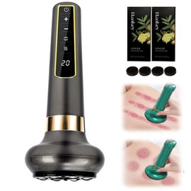 Electric Cupping Set for Massage, Intelligent temperature control and 12 Level Adjustable Pressure with One Click Pressure Relief, Intelligent Cupping Massage Device for Back Muscle Soreness (Grey)