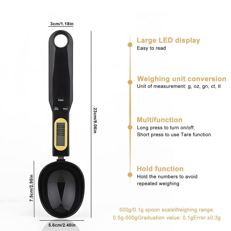 500g/0.1g Food Spoon Scale, Digital Kitchen Scale Spoon, High Accuracy