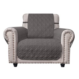 Ameritex Waterproof Nonslip Chair Cover for Leather, Dog Chair Cover Furniture Protector, Ideal Chair Slipcovers for Pets and Kids, Stay in Place (23", Dark Grey)