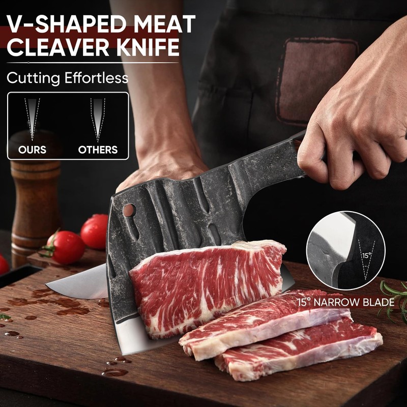 Dream Reach Meat Bone Cleaver - Knife for Meat Cutting,