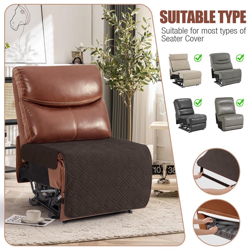 VANSOFY Extra Large Reclining Sectional Couch Covers, Waterproof 5-Piece Sofa