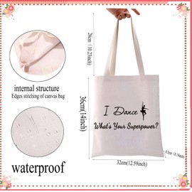 JYTAPP Dancer Tote Bag Ballet Dancer Gift I Dance What's Your Superpower Tote Bag Ballerina Gifts For Dancers,Dance Teacher