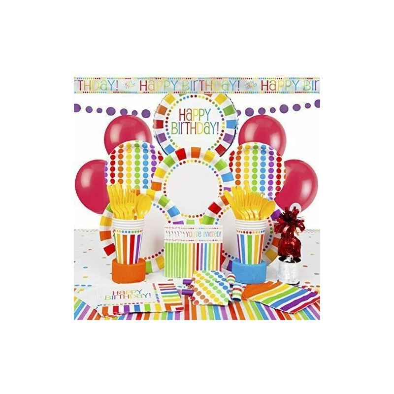 Unique NEW 9oz Rainbow Paper Party Cups 8ct - Sealed