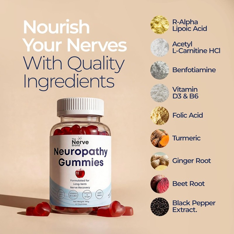 The Nerve Brand Neuropathy Support Gummies, 600 mg R Alpha