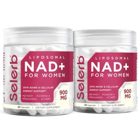 Selerb Suplemento de NAD+ para mujeres: alternativa al NMN con β-NAD+, trans-resveratrol, CoQ10 y D-ribosa. Promueve la renovación celular, la energía y una piel radiante.