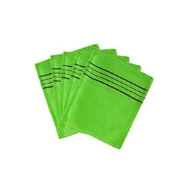 Italy Towel Titom Korean Italy Exfoliating Towel Bath Washcloth 5 Pcs (Green) Dead Skin Remover