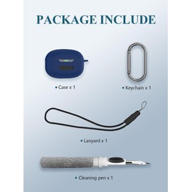 for Raycon Everyday Earbuds (2024 Edition) Case,WUNIAK Soft Silicone Protective Portable Scratch Shock Resistant Shell with Cleaner Kit & Carabiner & Lanyard for Raycon Everyday Earbuds，Blue.