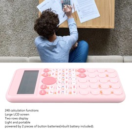 Tgoon Calculadora científica, calculadora de computadora con Pilas compacta, portátil, 240 Funciones, ABS Rosa para la Escuela calculadora cientifica Rosa