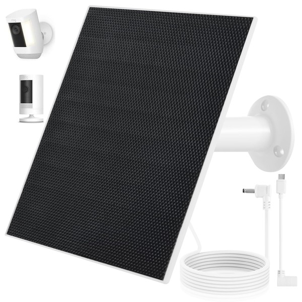 Ring Cam Solar Panel Charger, Compatible with Ri ng Stick
