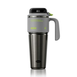 32 oz Insulated Tumbler with Push-button Lid and Handle, Grey