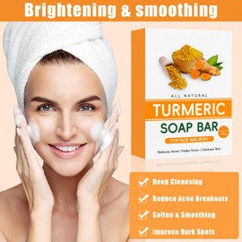 Lemon Turmeric Kojic Acid Soap, Kurkuma Aufhellende Seife,Kurkuma Aufhellende Seife For Dark Spots, Turmeric Kojic Acid Soap,Feuchtigkeit Spenden Wiederherstellen Elastizität Ausstrahlung