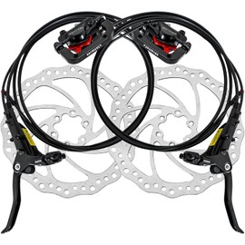 Fucare Electric Bike Hydraulic Disc Brake Set, 2-PIN MTB E-Bike Electric Power-Off Front & Rear Disc Brake Caliper with 180mm Rotor for Gemini/Libra/Scorpio/Taurus E-Bike