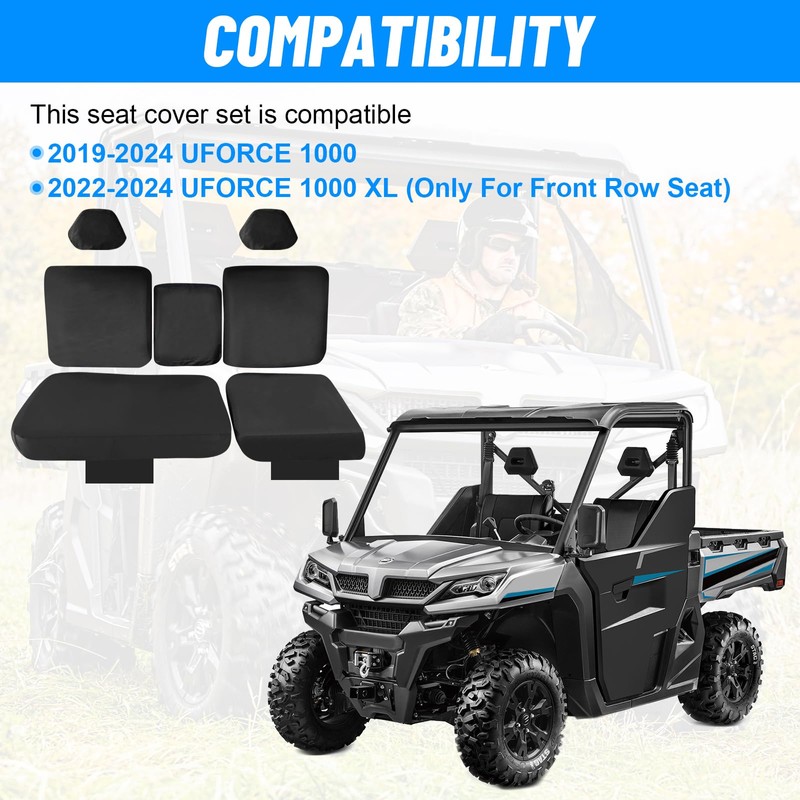 StarknightMT UTV Uforce 1000 Seat Covers, 1680D Waterproof Seat Cover