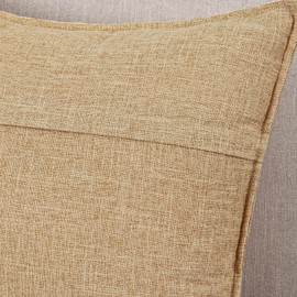 Madizz Set of 2 Linen Cushion Covers, Soft Decorative Cushion Covers for Sofa, Bedroom, Beige, 55 x 55 cm, Square
