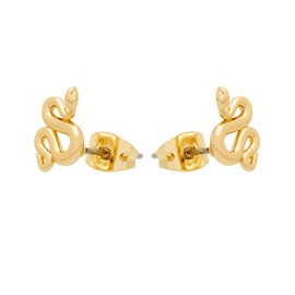 All We Are White Snake Stud Earring (Gold Tone)