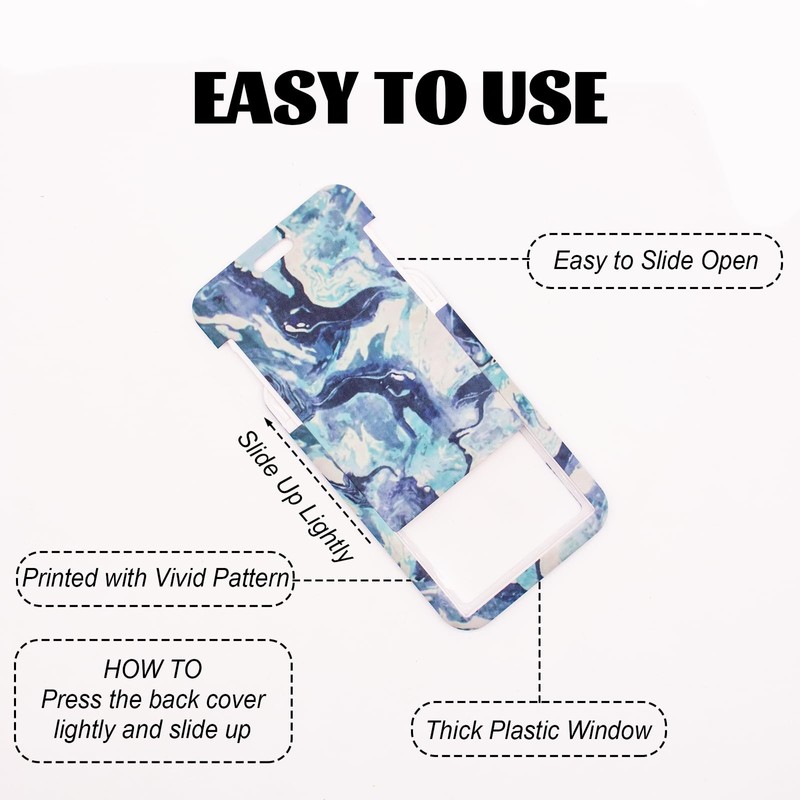 JKDHJK ID Card Holder with Strap, Card Holder with Rotating