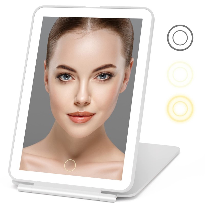 DenCert Rechargeable Travel Makeup Mirror 72 LED Lighted Compact Slim