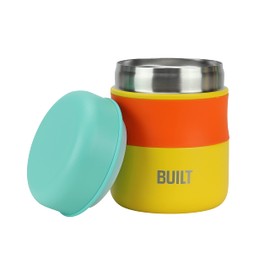 Built 10oz Thermal Food Jar - Colorful Insulated Snack Container for Travel or School - Leakproof Stainless Steel Lunch Holder for Hot or Cold Meals On the Move (Citrus Sunrise)