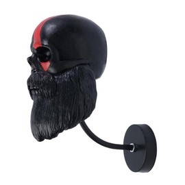 Motorcycle Skull Helmet Holder, Wall Mounted Motorcycle Helmet Hat Holder, Bicycle Helmet Holder, Wall Mount for Coats, Resin Motorcycle Skull Helmet Holder for Biker Helmet, Baseball and Rugby Helmet