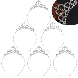 Basetousual 6 Pieces Crown for Women, Princess Crown Girls, Crown Children, Children Girls Princess Tiara, Hair Band with Heart-Shaped Crown for Little Princesses for Children, No