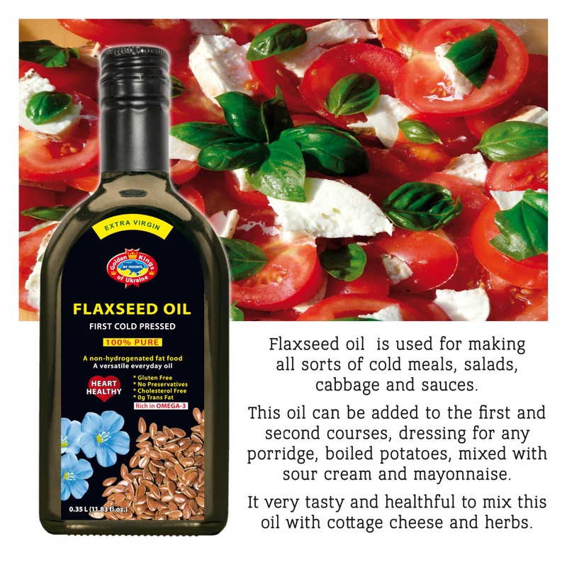 Flax Seed Cooking Oil - Amber Glass Bottle - Extra