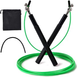 Cuerda para Saltar Crossfit de Aleación de Aluminio,Jumping Rope 3m Largo Ajustable,Cuerda con Rodamientos de Bolas y Mango Antideslizante,Rope para