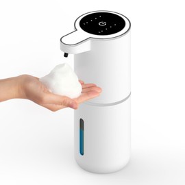 Josnown Automatic Foaming Soap Dispenser, Wall Mount Soap Dispenser, 4-Level Adjustable Foam, USB Rechargeable, Touchless Hand & Dish Soap Dispenser for Bathroom, Kitchen