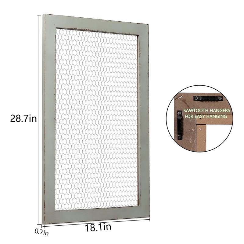 SOFE Chicken Wire Frame Bulletin Boards, Rustic Grid Wall Panels