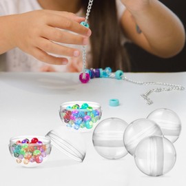 100pcs Transparent Shell Plastic Decorative Balls Gumball Machine Capsules Kids Clear Ornaments for Crafts Fillable Empty Round Candy Kids Round Balls Storage Snack