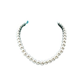 COLORFUL BLING Round Imitation Pearl Choker Necklace 4mm 6mm 8mm 10mm Wedding Pearl Necklace Brides Strand White for Women Wedding Jewelry-10mm