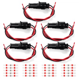 YIXISI 5 Sets 2 Pin Waterproof Car Electrical Connector with 20 AWG Wire, Car Wire Connector, Waterproof Electrical Terminal, with 20 PCS Solder Terminal, for Auto Motorcycle Scooter Truck Marine