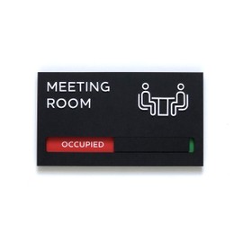 Kubik Letters Señal de la sala de reuniones, letrero de la puerta de la reunión en progreso, letrero de la oficina, letrero de la puerta de la oficina, letrero de puerta de oficina, letreros de puerta para oficina, letrero ocupado, letrero de puerta no m