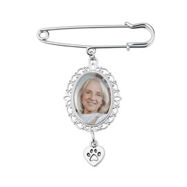 Wedding Memorial Bouquet Photo Charm for Bride Groom Dog Memorial Brooch for Dog Mommy Daddy Wedding Anniversary Christmas Gift for Pet Owner Bouquet Brooch Pin for Pet Doggy Cat Lovers