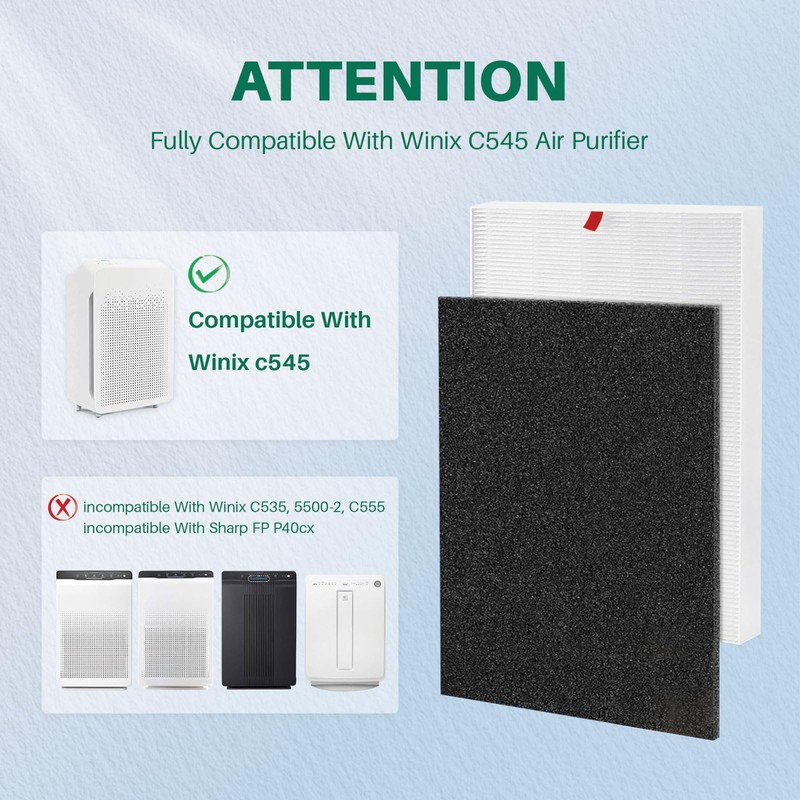 Fanulter 10 Pack C545 Replacement HEPA Filter Compatible with Winix