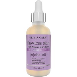 Olivia Care Jojoba Everyday Flawless Essential Facial Oil 100% Natural. Nourishing, Plump, Reviving, Hydrating, Calming & Soothing. Stabilize & Retain Moisture - For All Skin Types - 2 fl oz