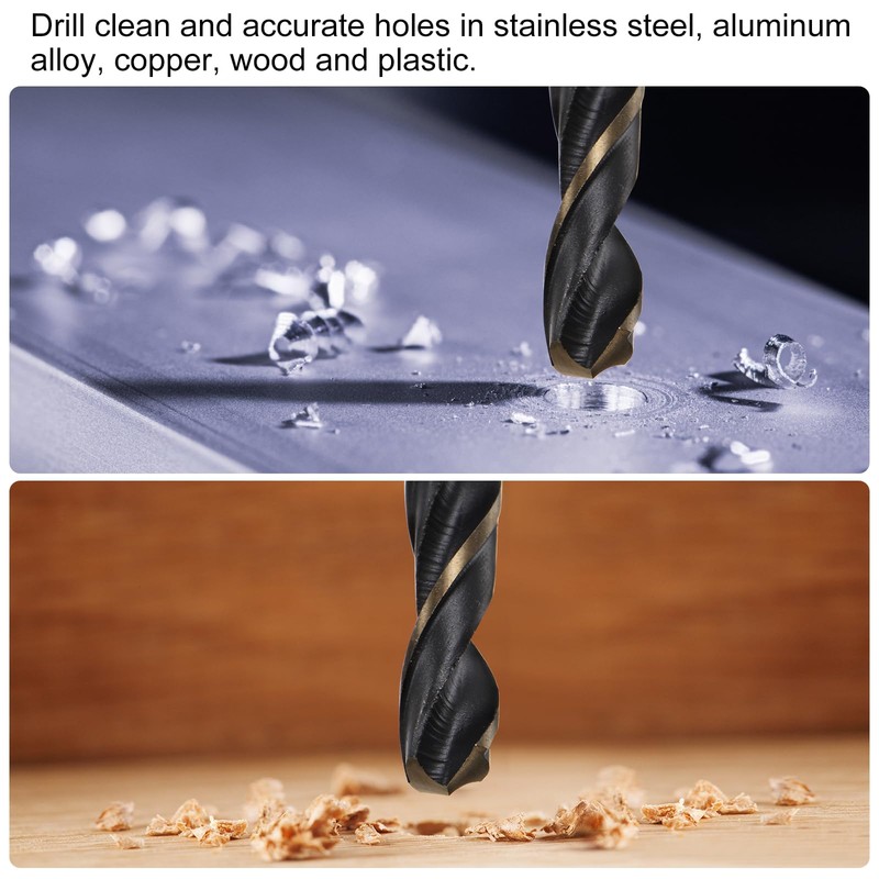 QUARKZMAN 12 Pieces Jobber Drill Bits 3.2mm Black Nitride and
