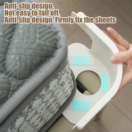 MCSWSEE 4 Piezas Clips de Sujeción de Sábanas, Clips para Sábanas Ajustables, Bed Sheet Holder with Lock Strips, Evita Sábanas Sueltas, Fácil Instalación, Apto para Todos los Tamaños (Gris)