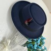Cotilafi Classic Pork Pie Hat with Feathers Flat Top Fedora,