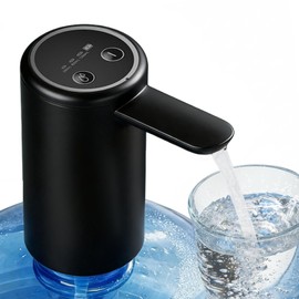 Water Dispenser for 5 Gallon Bottle, USB-C Rechargeable Electric Water Pump, Measured & Continuous Flow, Dual Powerful Motors, Water Jug Pump for Home, Office, Camping, RV