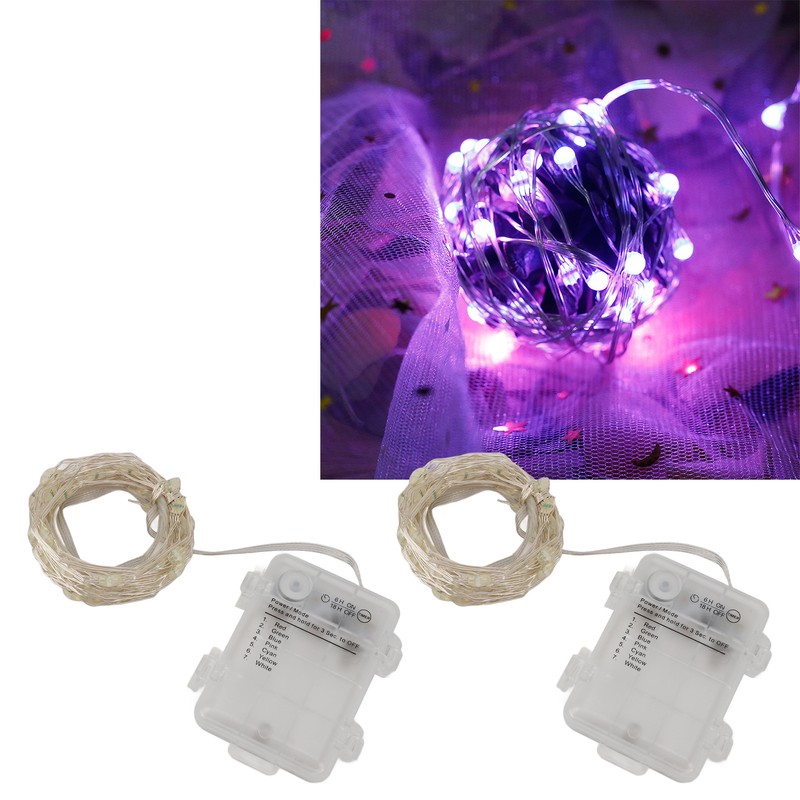 2pcs String Lights Remote Control LED Fairy Lights 16 Colors