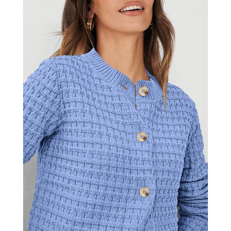 PRETTYGARDEN Women's Knit Cardigan Sweaters Casual Long Sleeve Open Front