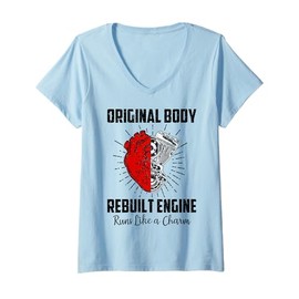 Womens Funny Open Heart Surgery Recovery Survivor Gifts Men Women V-Neck T-Shirt