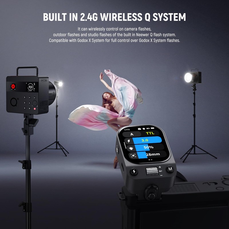 NEEWER QZ-S 2.4G TTL Wireless Flash Trigger Transmitter, 1/8000s HSS,